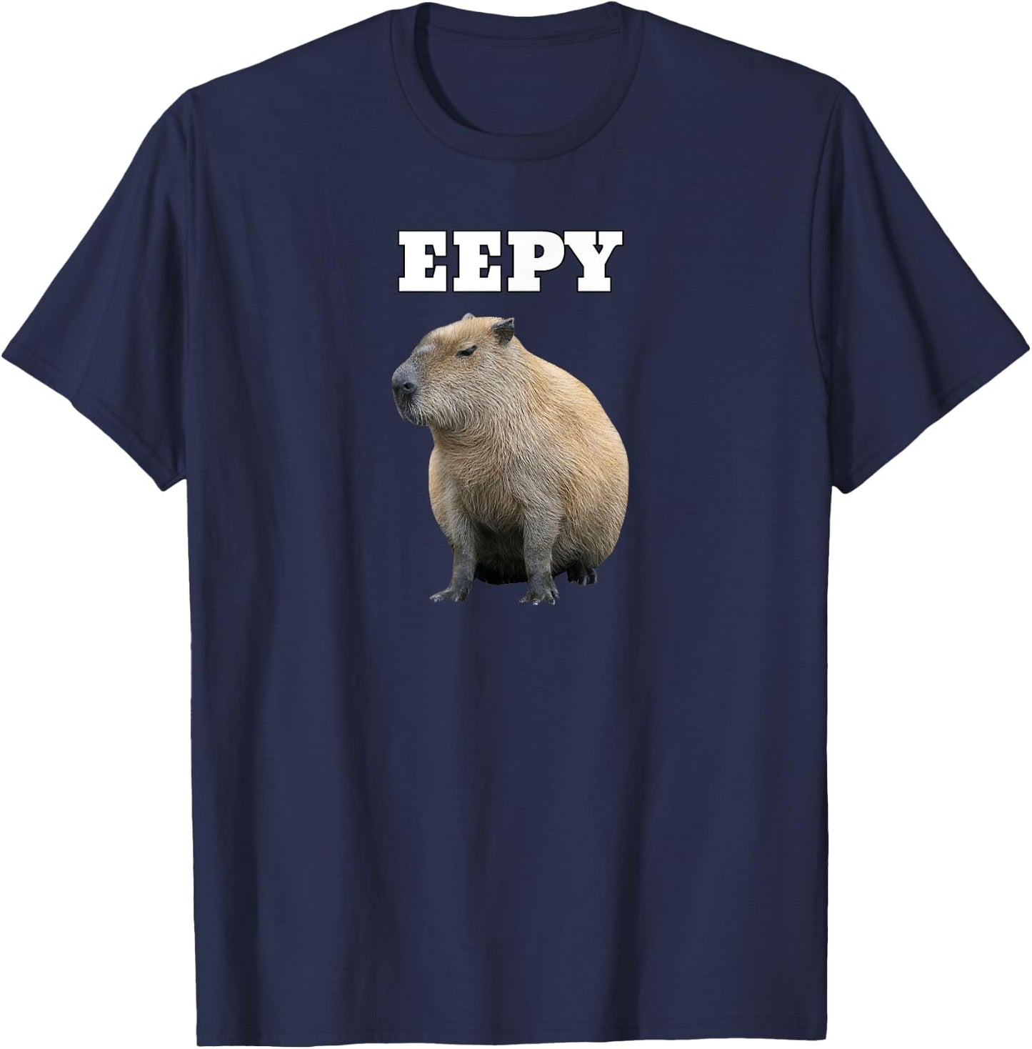 Eepy Capybara, Sleepy Capybara Meme T-Shirt - T-Shirt | Navy