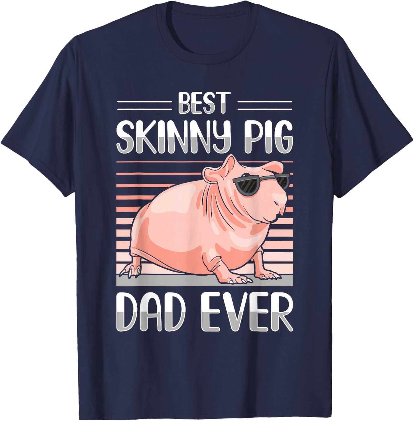Hairless Guinea Pig Skinny Pig Owner Cavy Rodent Pet T-Shirt - T-Shirt | Navy