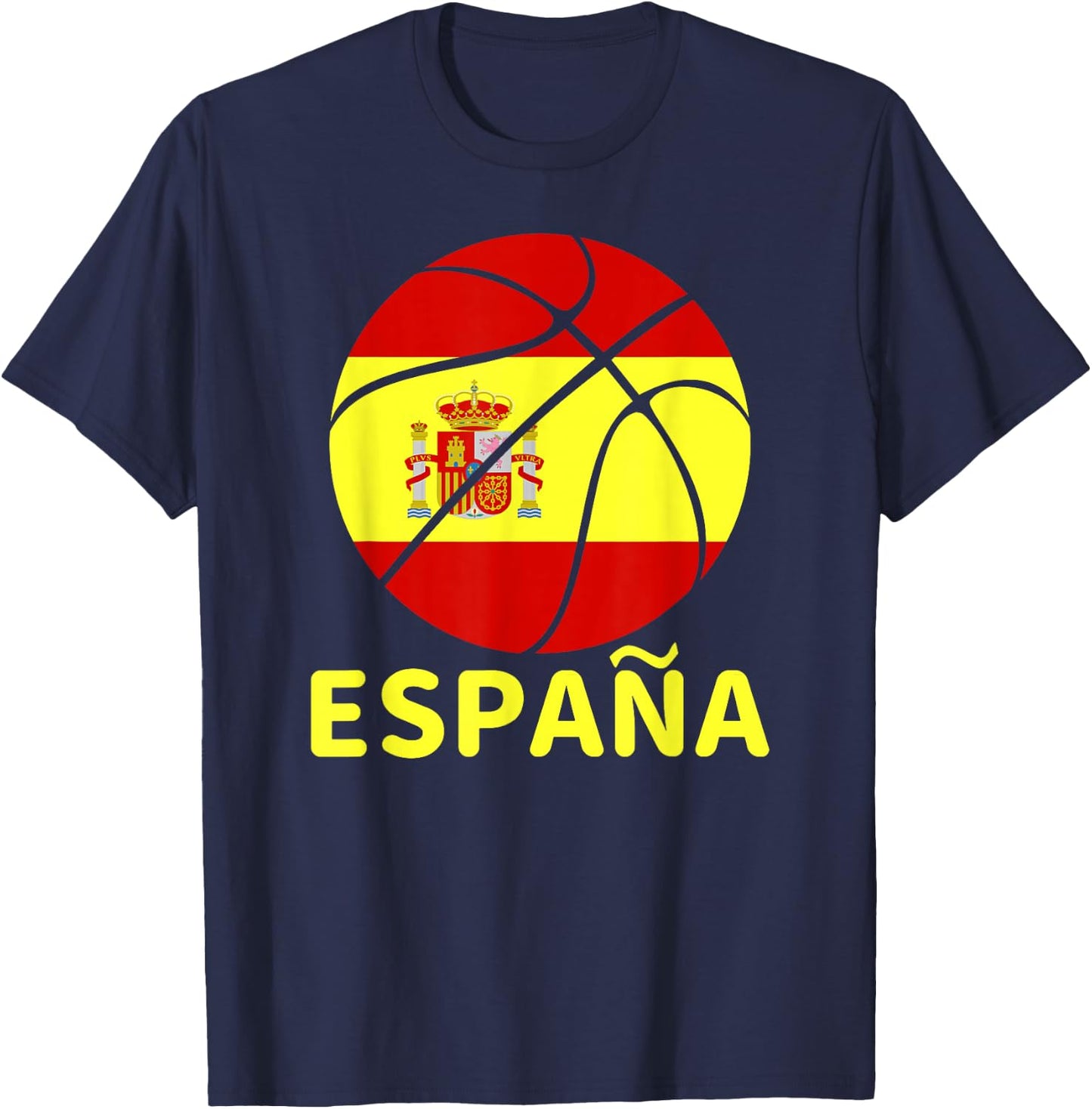 España Spain Spanish Basketball Jersey Flag Print T-Shirt - T-Shirt | Navy