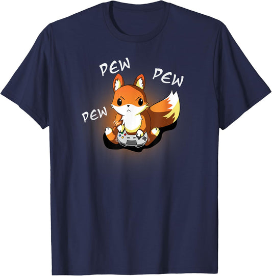 Angry Gamer Fox, Kawaii Funny Cute Gaming Design T-Shirt - T-Shirt | Navy
