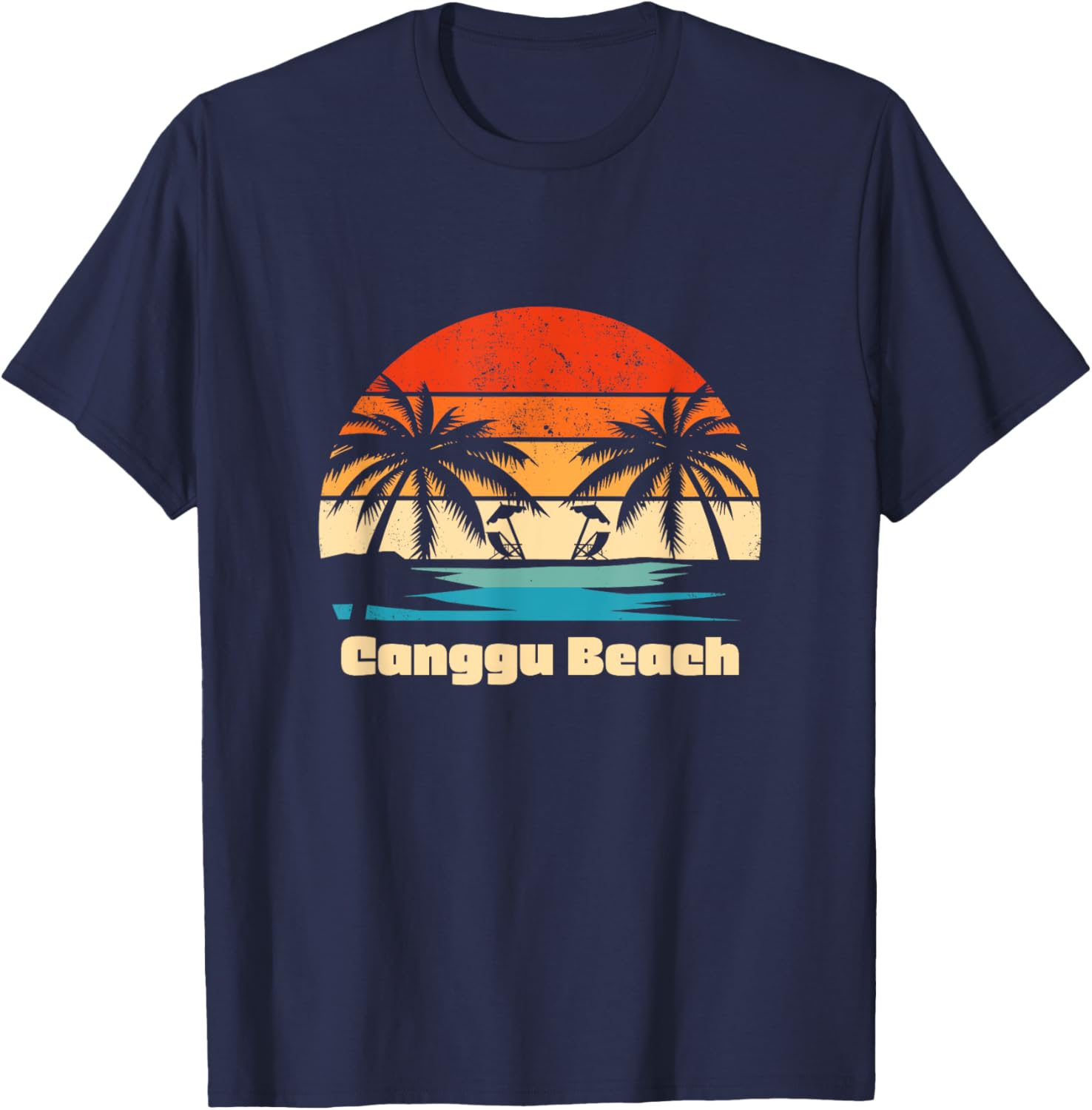 Retro Vintage Surfing Design Canggu Beach Women T-Shirt - T-Shirt | Navy