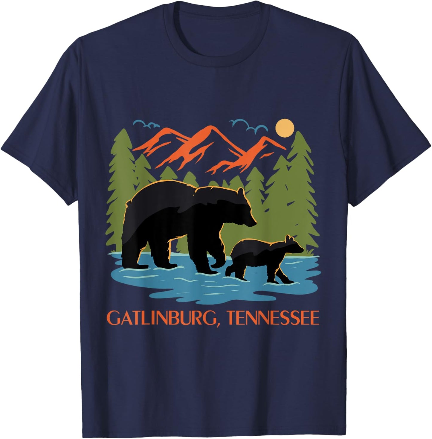 Vintage Gatlinburg Tennessee Smoky Mountains National Park T-Shirt - T-Shirt | Navy