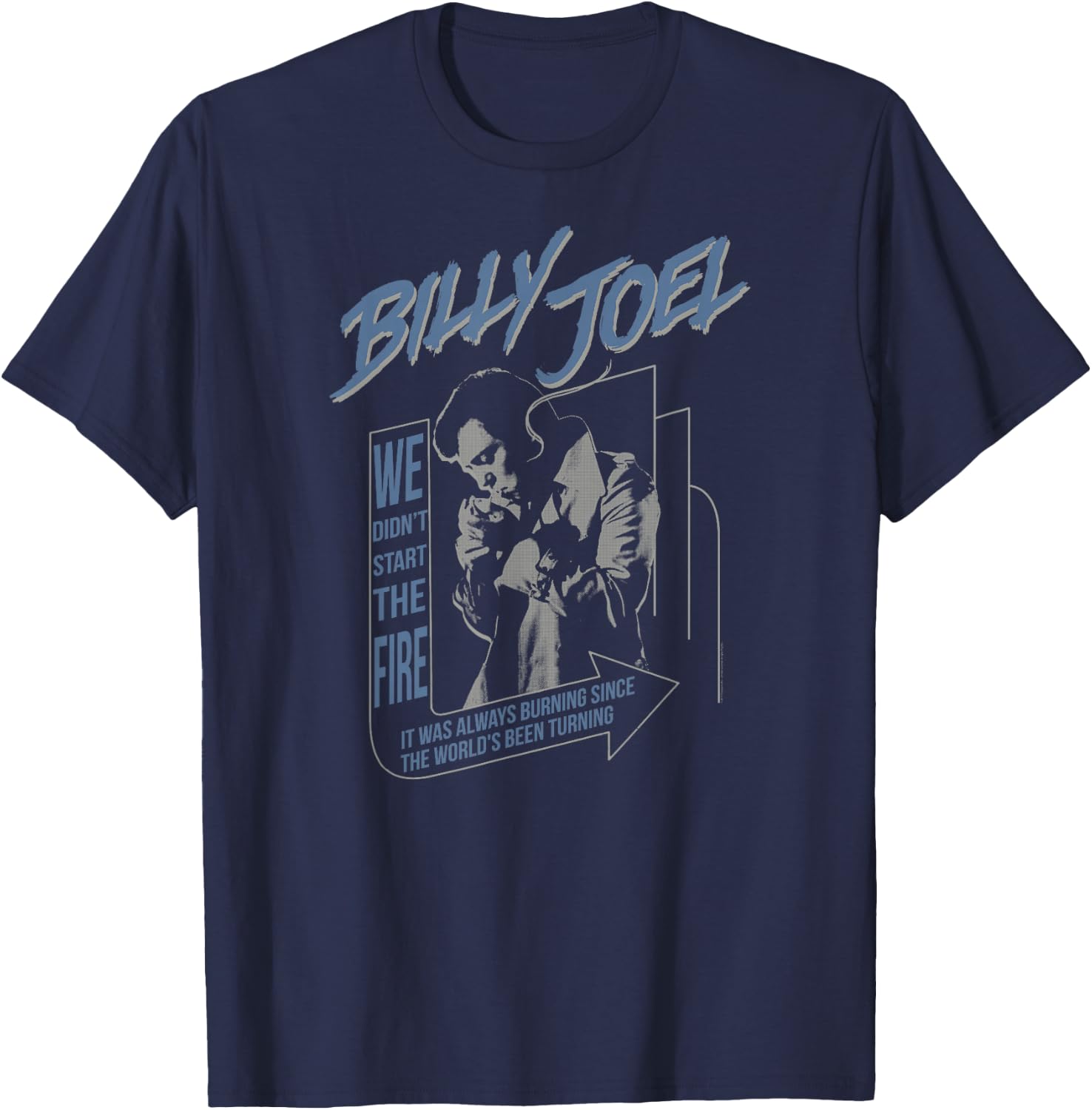 Billy Joel - Always Burning Small T-Shirt - T-Shirt | Navy