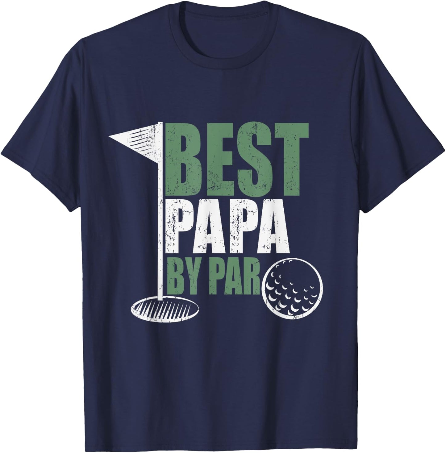 Best Papa By Par Father's Day Golf Shirt Gift Grandpa T-Shirt - T-Shirt | Navy
