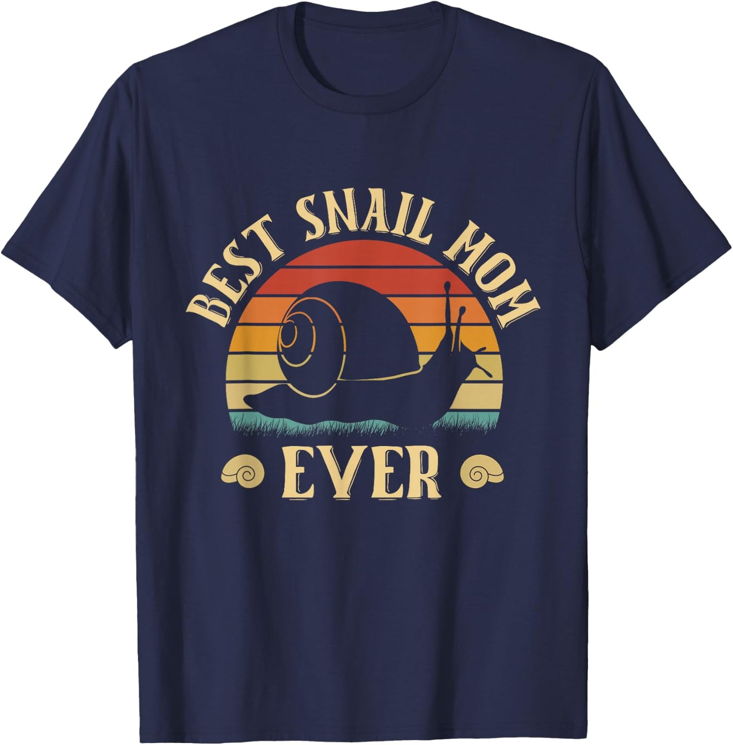 Funny Best Snail Mom Ever Snails Owner Mothers day Vintage T-Shirt - T-Shirt | Navy