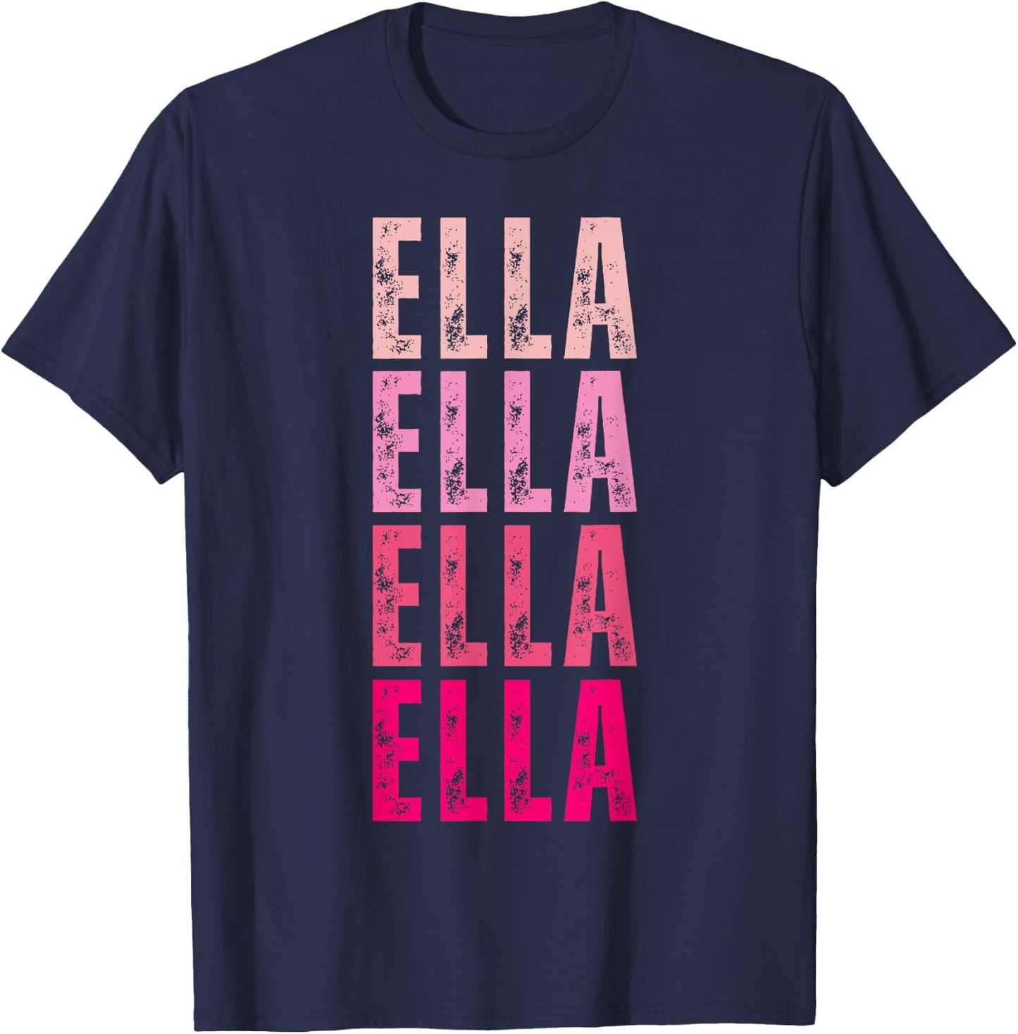 Personalized Name Ella I Love Ella 70's Vintage T-Shirt - T-Shirt | Navy