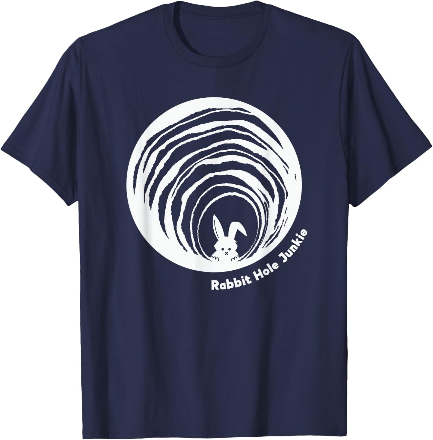 Rabbit-Hole Junkie Surreal Reality Vortex Truth-Seeker Guide T-Shirt - T-Shirt | Navy