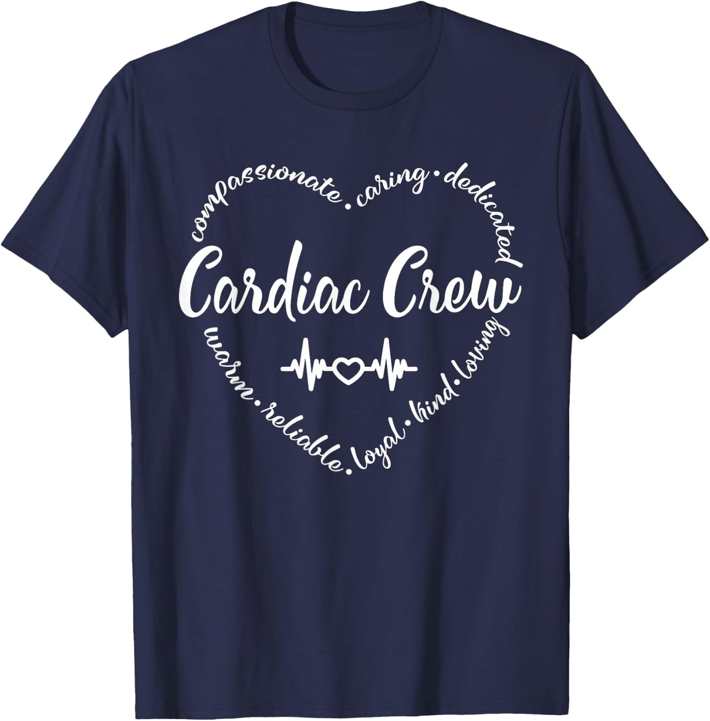 Cardiac Crew Cardiac Nurse Cardiologist Nurse Secretary - Men's & Women's - Black - Short Sleeve - Small - - Modern Classic - Holidays - Christmas T-Shirt - T-Shirt | Navy