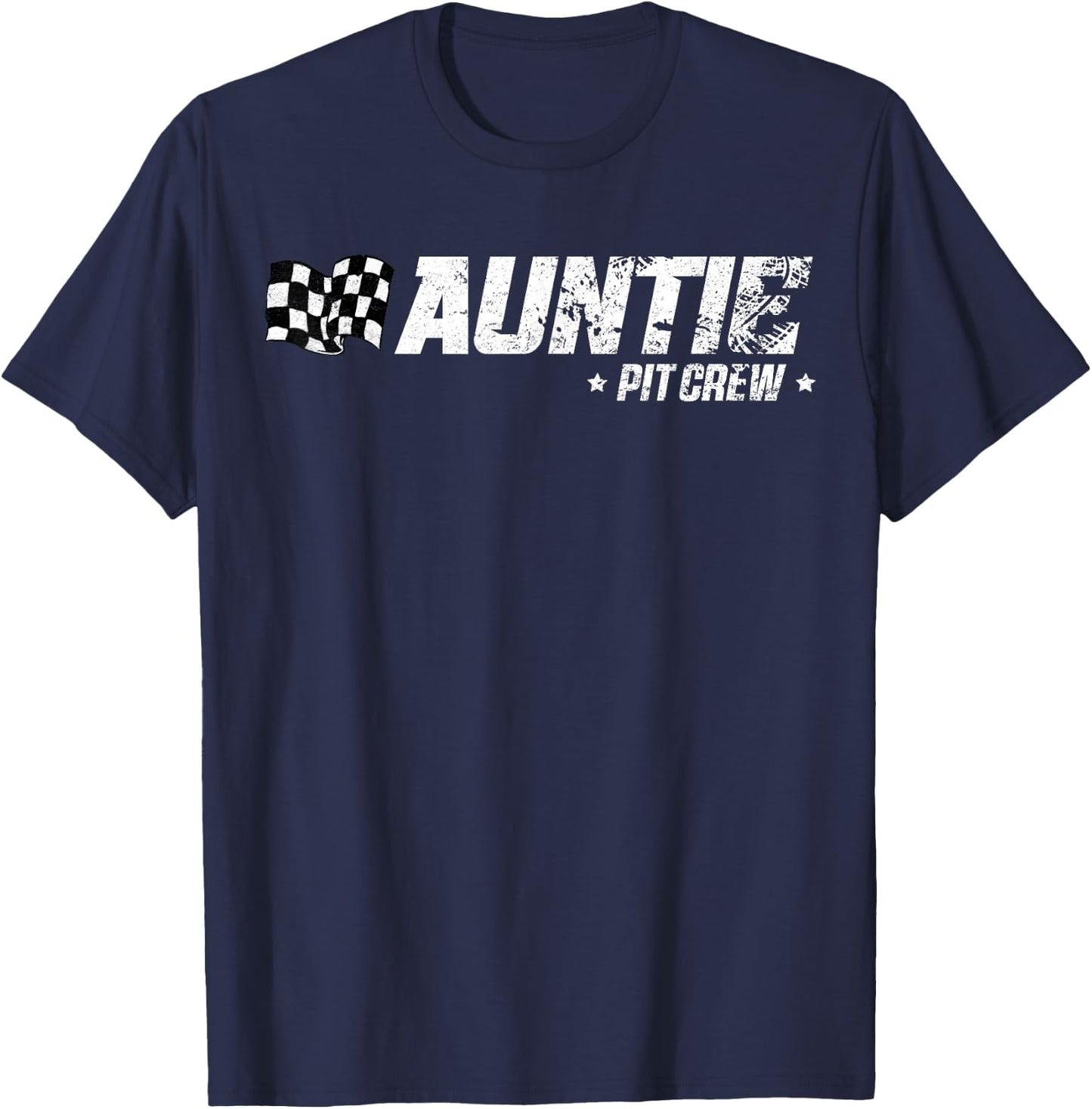 Auntie Pit Crew Race Car Birthday Family Racing T-Shirt - T-Shirt | Navy