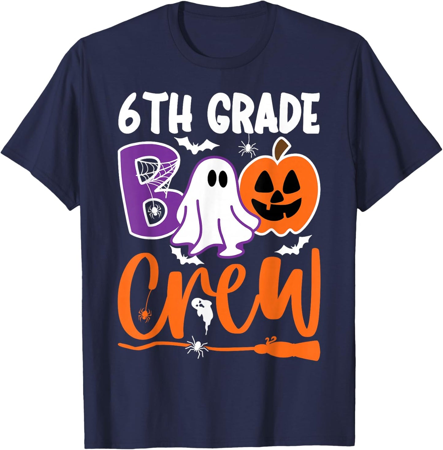 6th Grade Boo Crew Teacher Student Halloween Costume 2022 Men Women Kids T-Shirt - T-Shirt | Navy