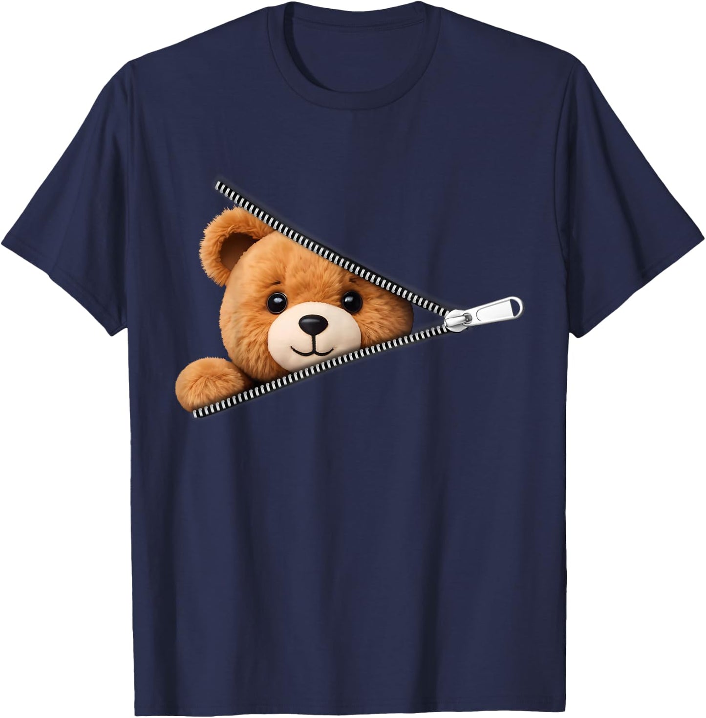 Cute Bear Soft and Charming Child Woman Man , Black, S T-Shirt - T-Shirt | Navy