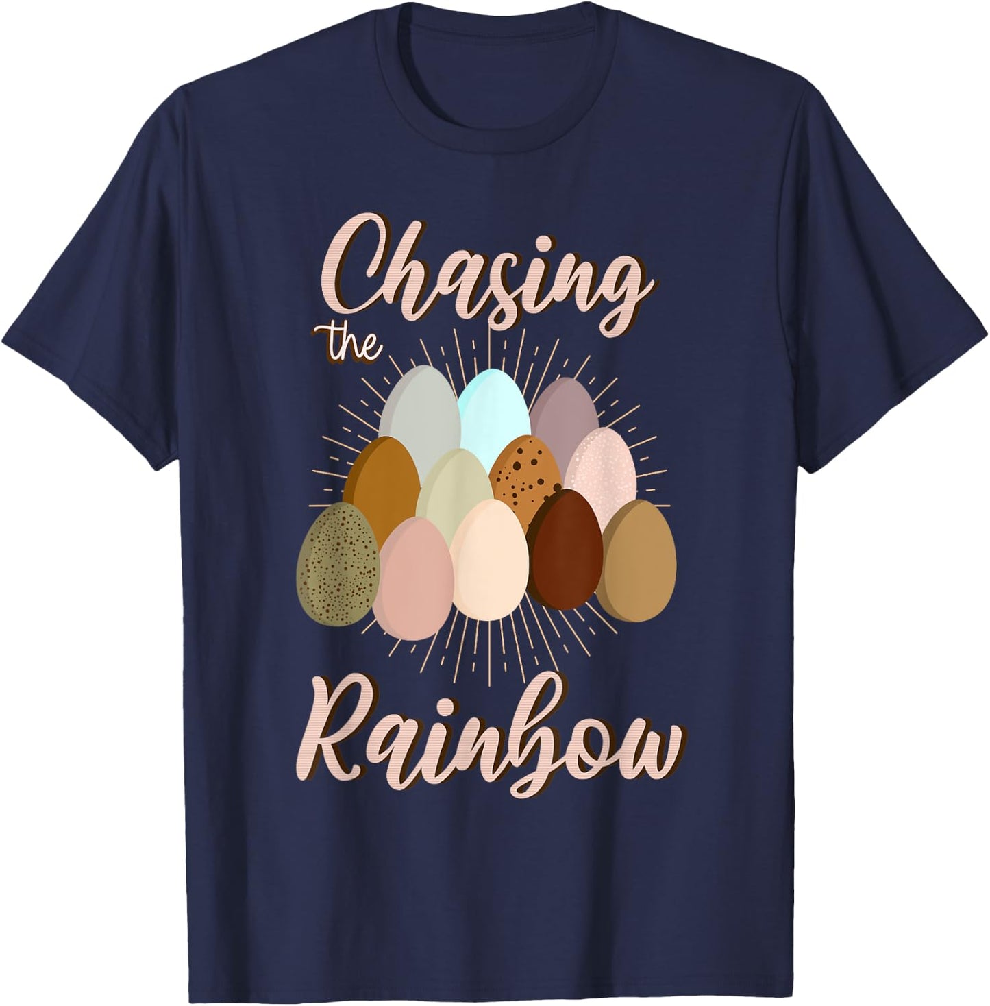 Chasing the Rainbow Chicken Egg T-Shirt - T-Shirt | Navy