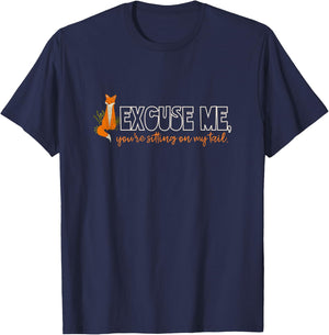 Fox Therian Gear Funny Otherkin Tail Boho Aesthetic T-Shirt - T-Shirt | Navy