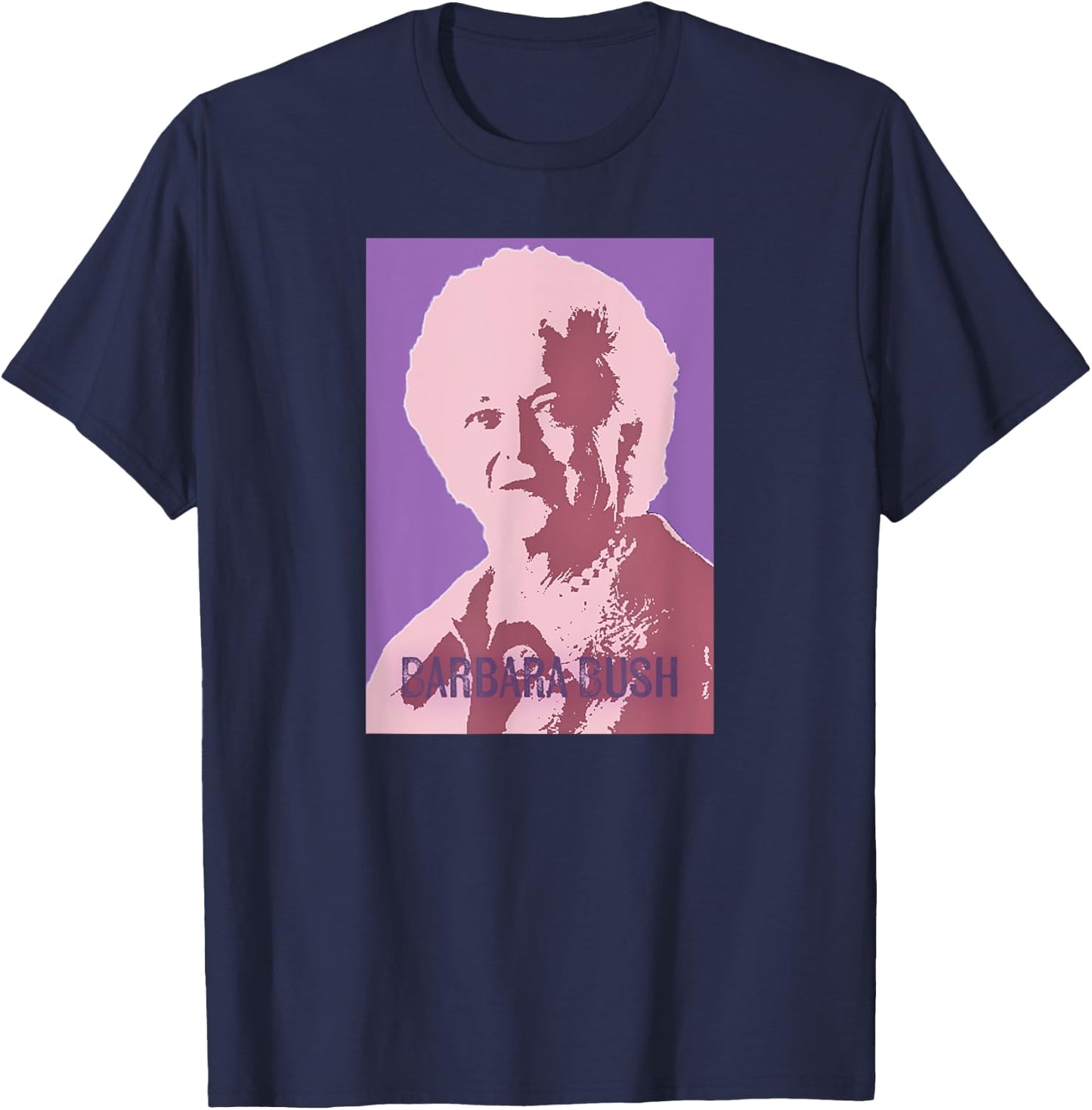First Lady Art, Barbara Bush Pop Art T-Shirt - T-Shirt | Navy