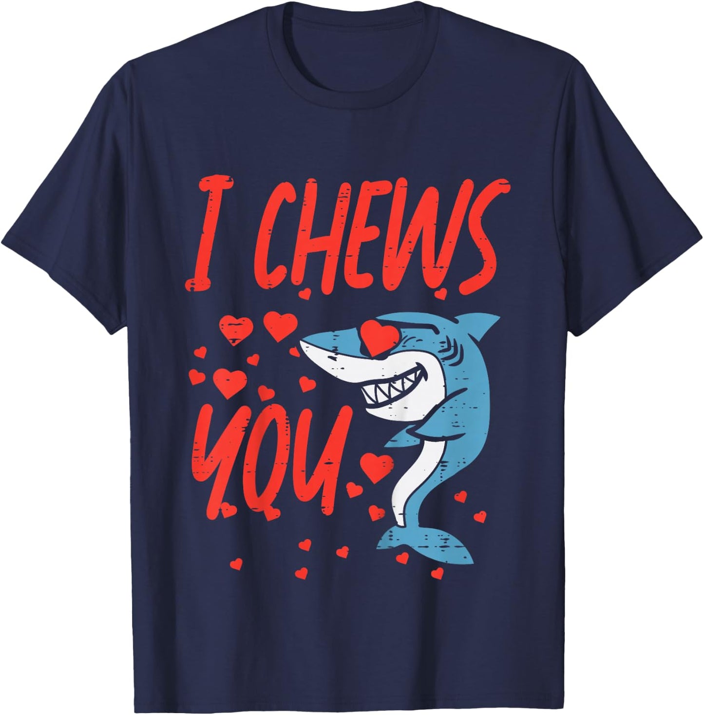 Kids I Chews You Shark Kids Valentines Day Toddler Baby Boys T-Shirt - T-Shirt | Navy