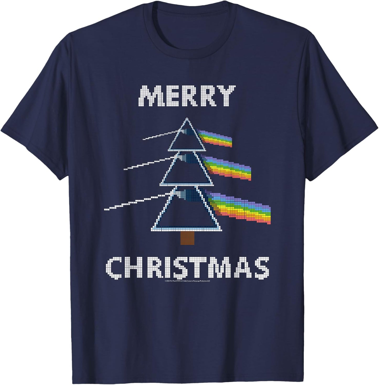 Pink Floyd The Dark Side of the Moon Prism Christmas Tree , black T-Shirt - T-Shirt | Navy