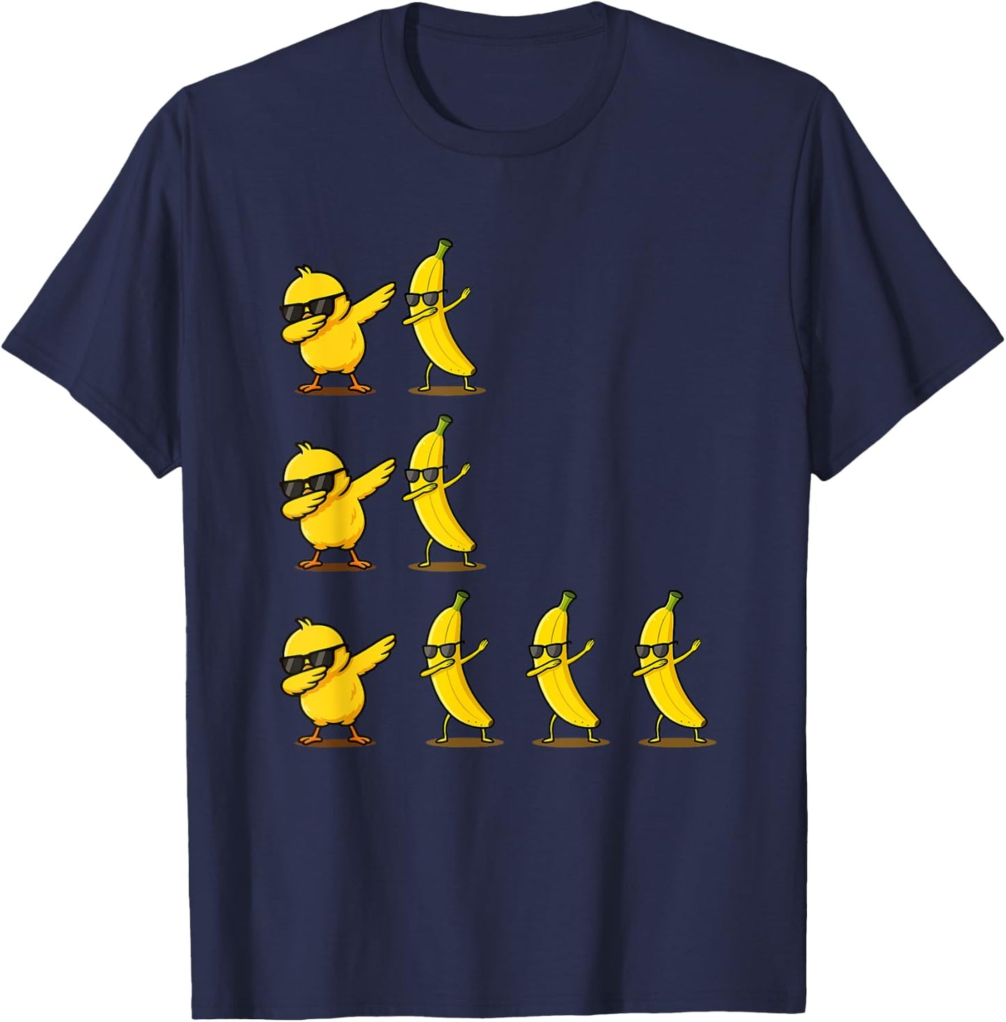 Chicken Banana Funny Women Teens Kids T-Shirt - T-Shirt | Navy