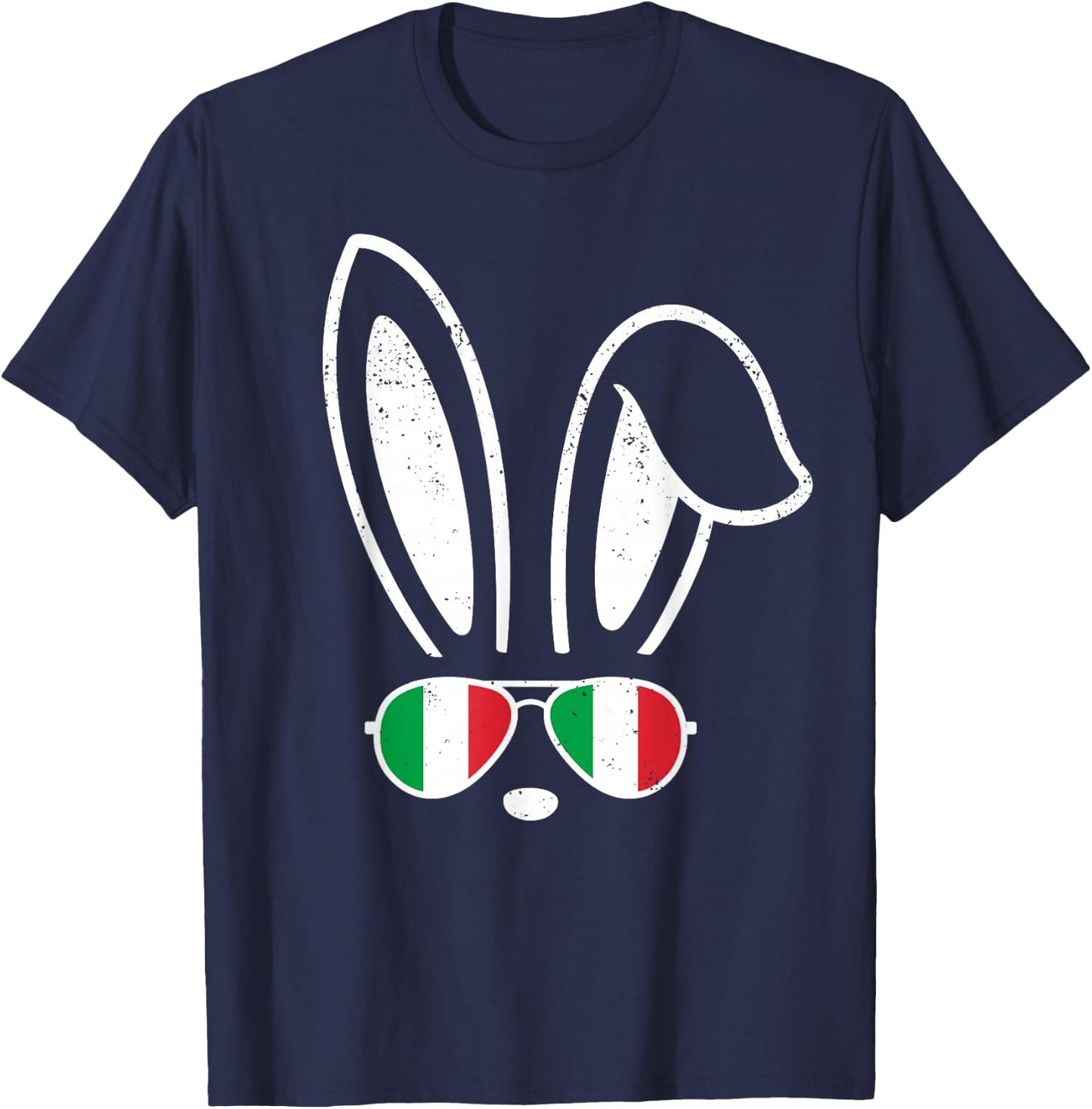 Bunny Ears Sunglasses Funny Easter 2025 Italy Flag Italian T-Shirt - T-Shirt | Navy