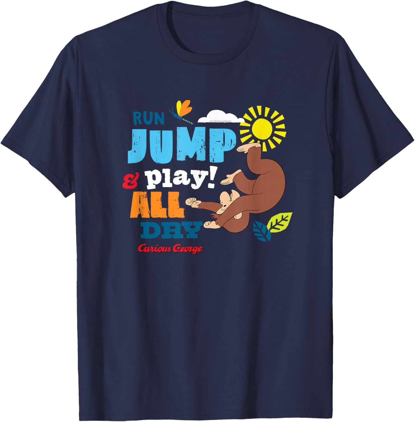 Curious George Run Jump & Play All Day T-Shirt - T-Shirt | Navy