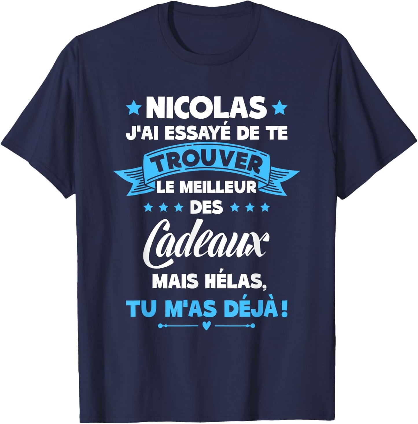 Best Nicolas Of The World Super Nicolas Birthday Gift , Black, S T-Shirt - T-Shirt | Navy