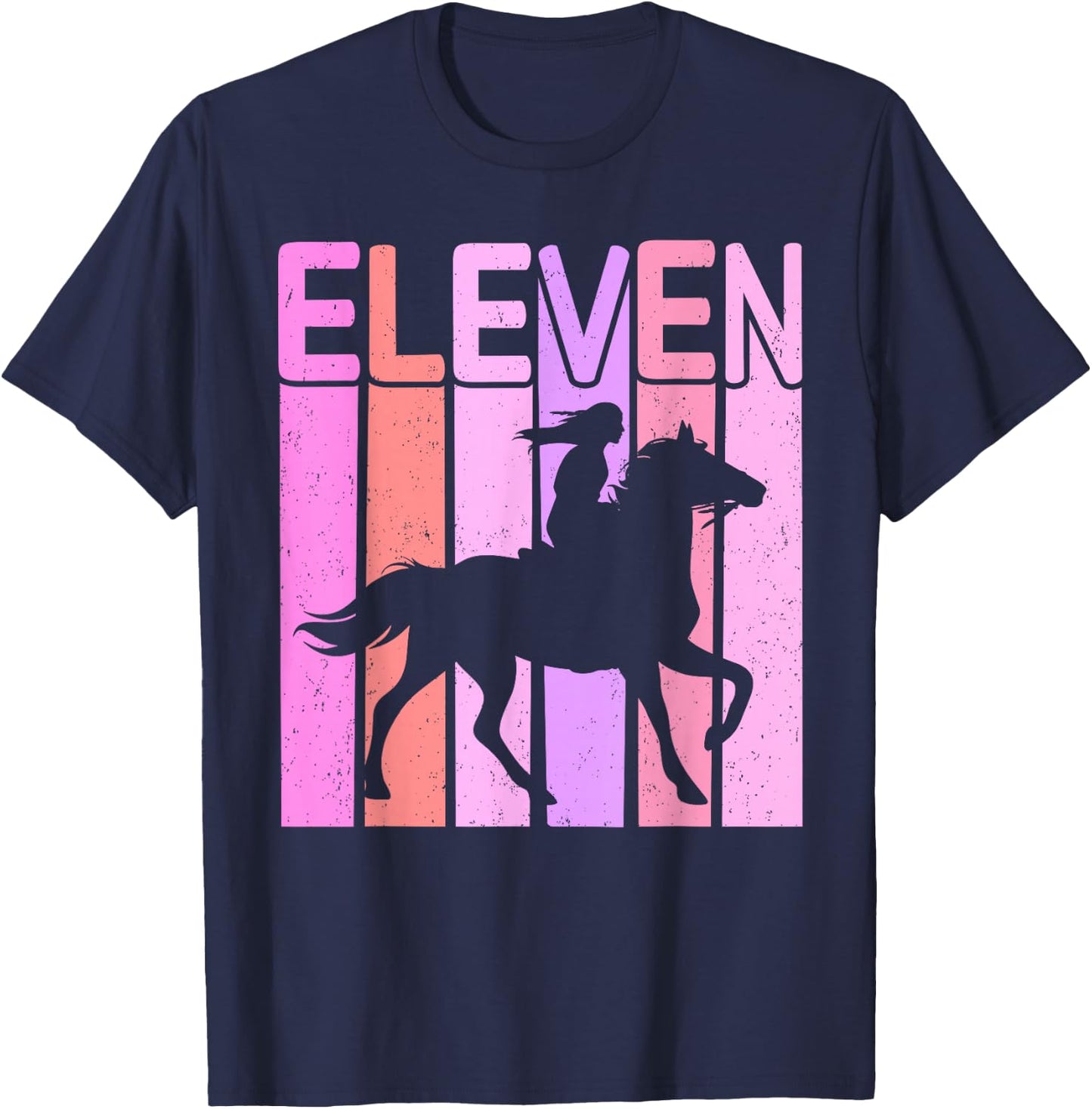 Horse Girl 11th Birthday Horseback Riding 11 Year Old T-Shirt - T-Shirt | Navy