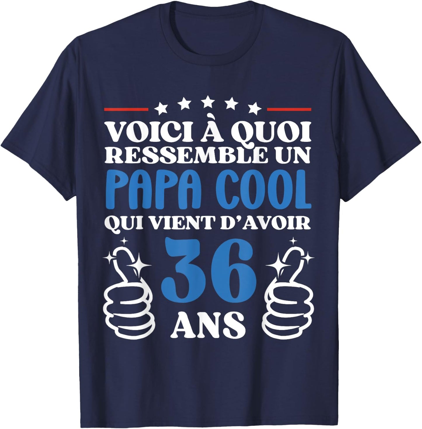 36 Years Funny Birthday Dad Cool Gift, Black, S T-Shirt - T-Shirt | Navy