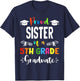 Proud SISTER Of A 5th Grade Graduate Graduation 2024 Class T-Shirt - T-Shirt | Navy