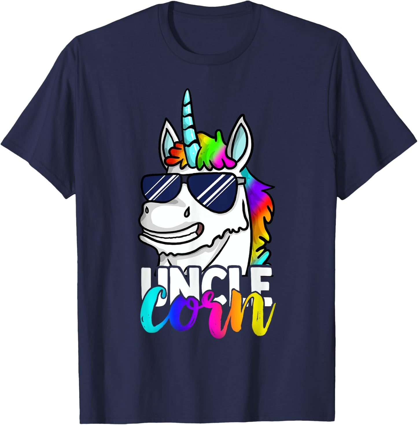 Funny Unclecorn Unicorn Uncle Cool Christmas Gift T-Shirt - T-Shirt | Navy