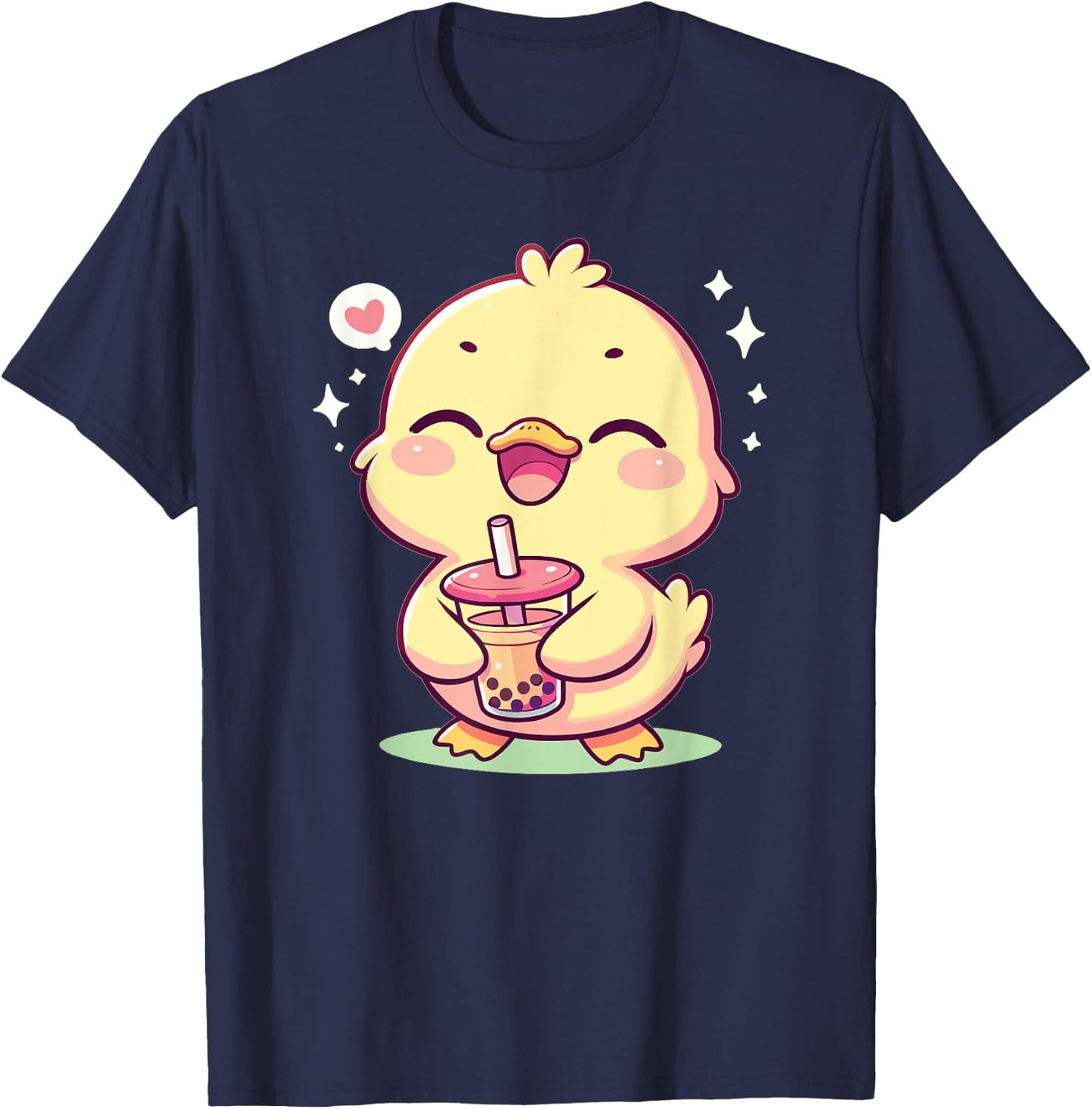 Kawaii Ducks Bubble Tea Boba Duck T-Shirt - T-Shirt | Navy