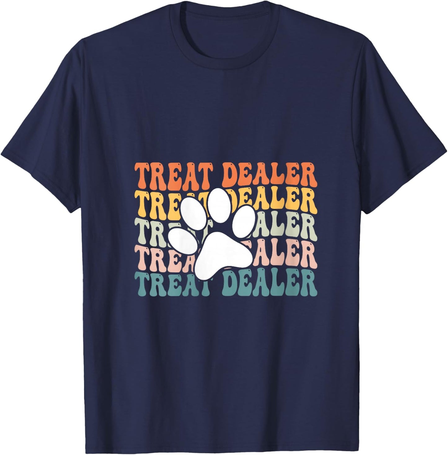 Women's Treat Dealer , funny dog treat for dog mom and dog dad V-Neck T-Shirt - T-Shirt | Navy