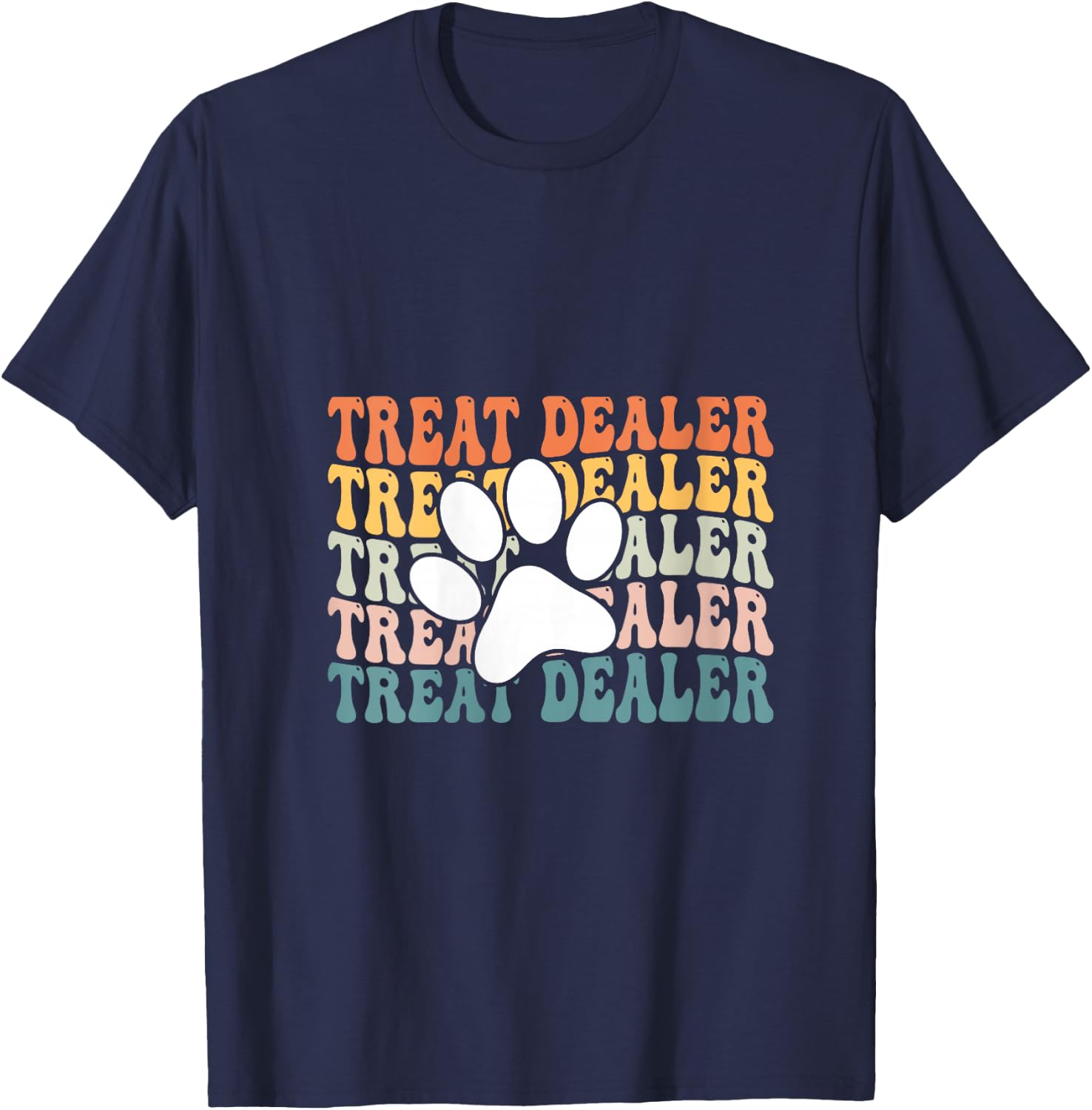 Women's Treat Dealer , funny dog treat for dog mom and dog dad V-Neck T-Shirt - T-Shirt | Navy