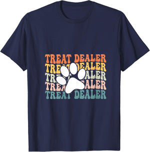 Women's Treat Dealer , funny dog treat for dog mom and dog dad V-Neck T-Shirt - T-Shirt | Navy