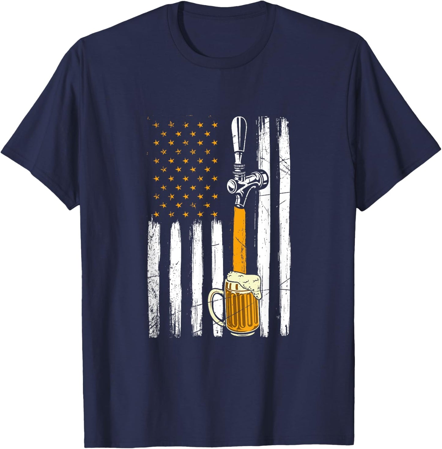 American Beer Brewer Drinking Craft Beer T-Shirt - T-Shirt | Navy