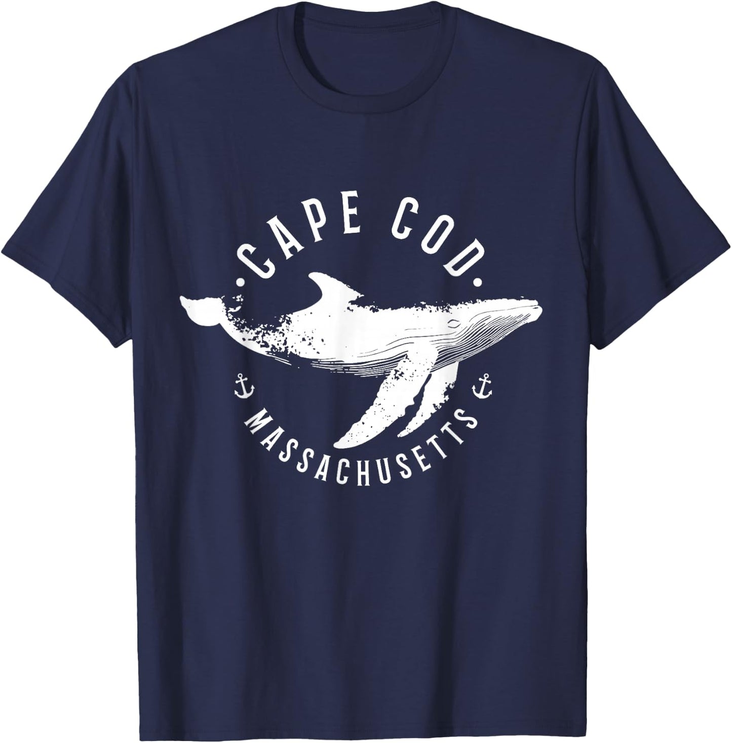 Cape Cod Massachusetts Souvenir Whale Ocean Nautical T-Shirt - T-Shirt | Navy