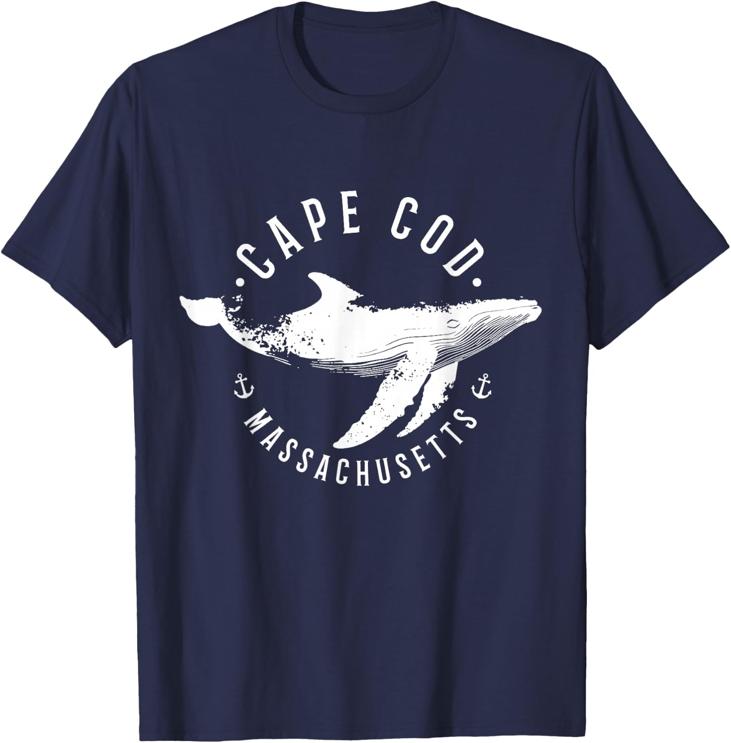 Cape Cod Massachusetts Souvenir Whale Ocean Nautical T-Shirt - T-Shirt | Navy