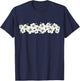 Surfer Style Vintage Floral | Hibiscus Flower Row 1970s T-Shirt - T-Shirt | Navy