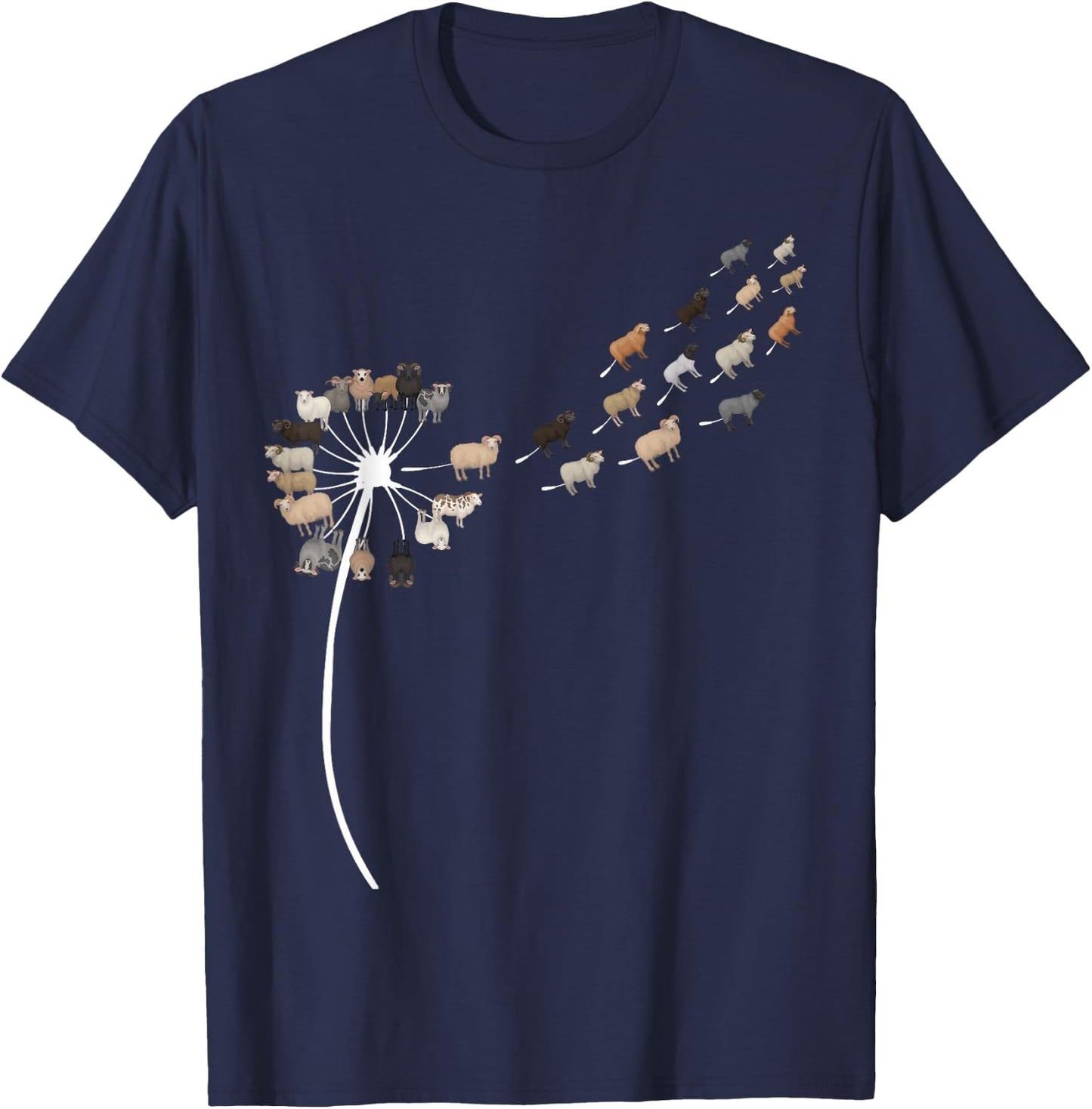 Dandelion Sheep Stuff for Sheep Lover | Sheep T-Shirt - T-Shirt | Navy