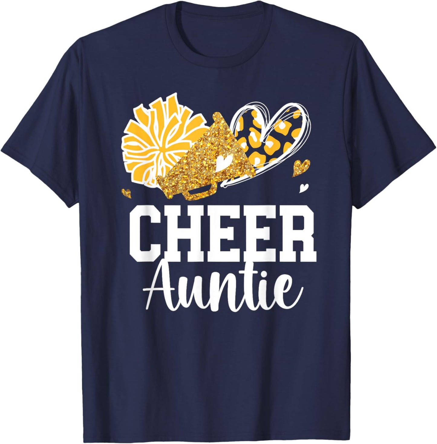 Cheer Auntie Cheerleader Aunt Cheer Aunt Cheerleading Aunt T-Shirt - T-Shirt | Navy