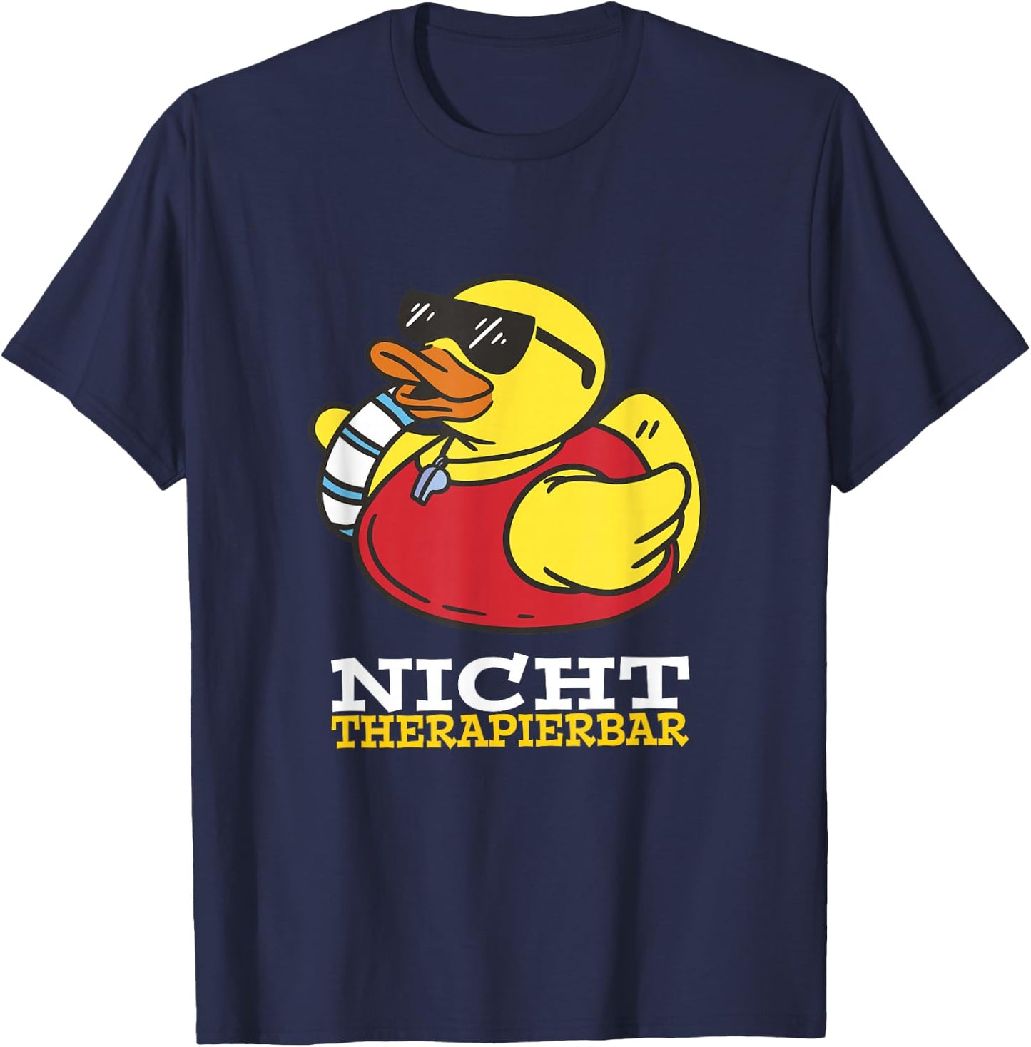 Bath Duck Lifeguard , black, s T-Shirt - T-Shirt | Navy