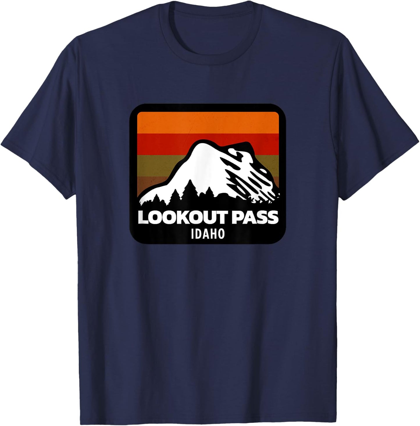 Lookout Pass Idaho Skiing Snowboarding Family Ski T-Shirt - T-Shirt | Navy