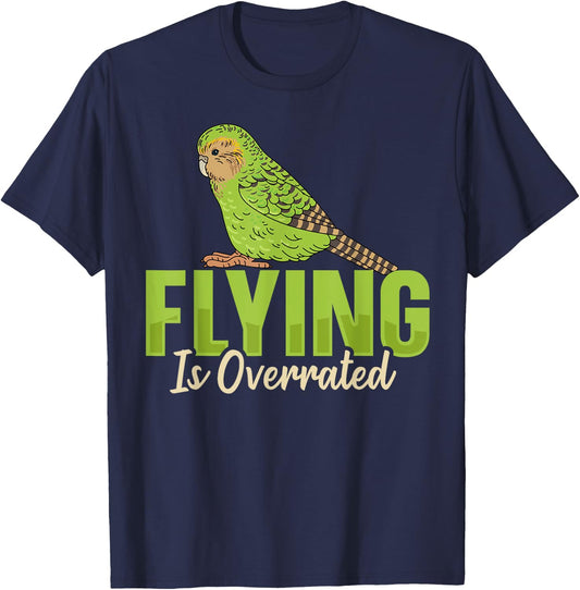 Flying is overrated Design for a Kakapo lover T-Shirt - T-Shirt | Navy