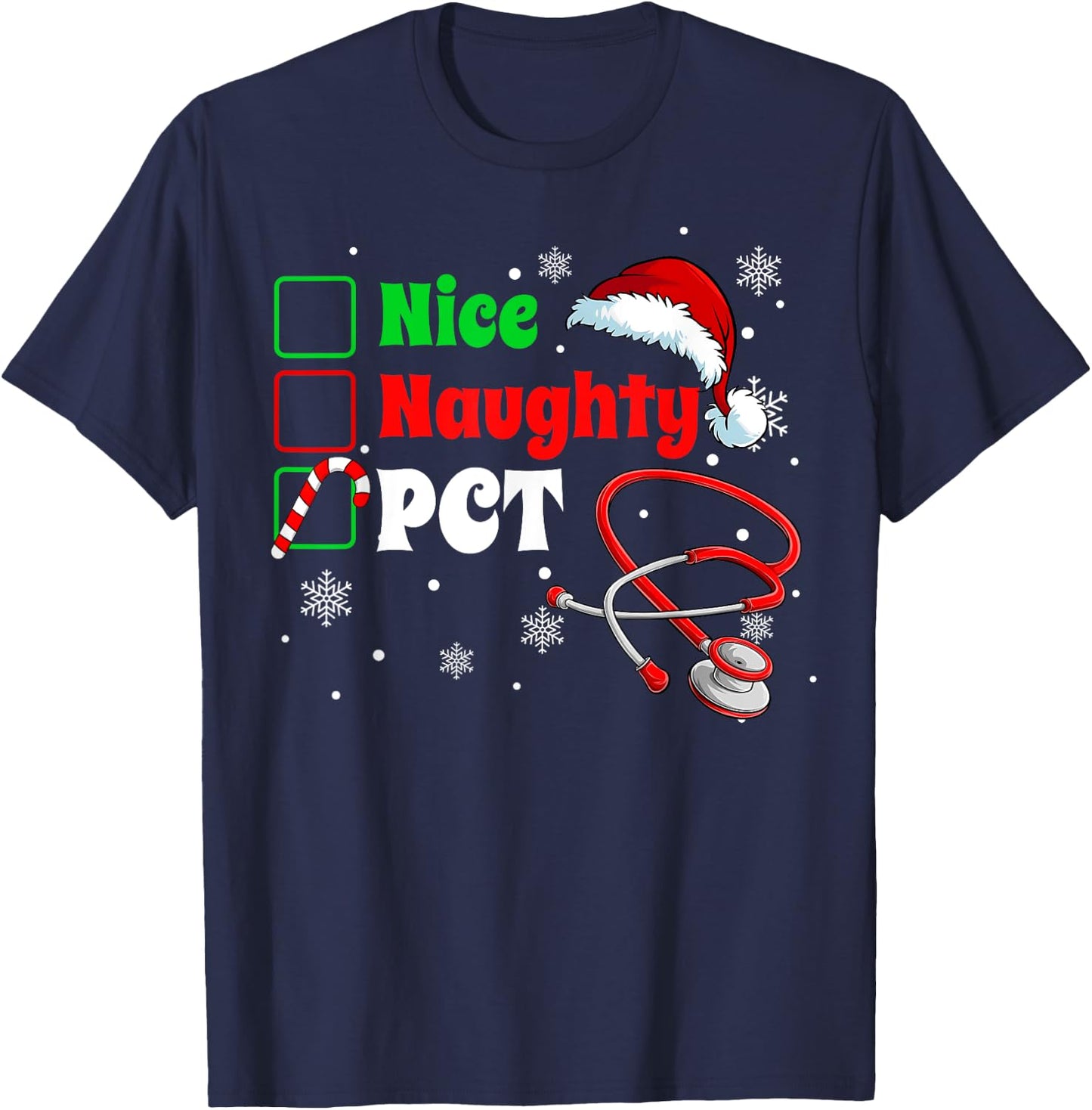 Scrub Top Men Women Xmas T-Shirt - T-Shirt | Navy