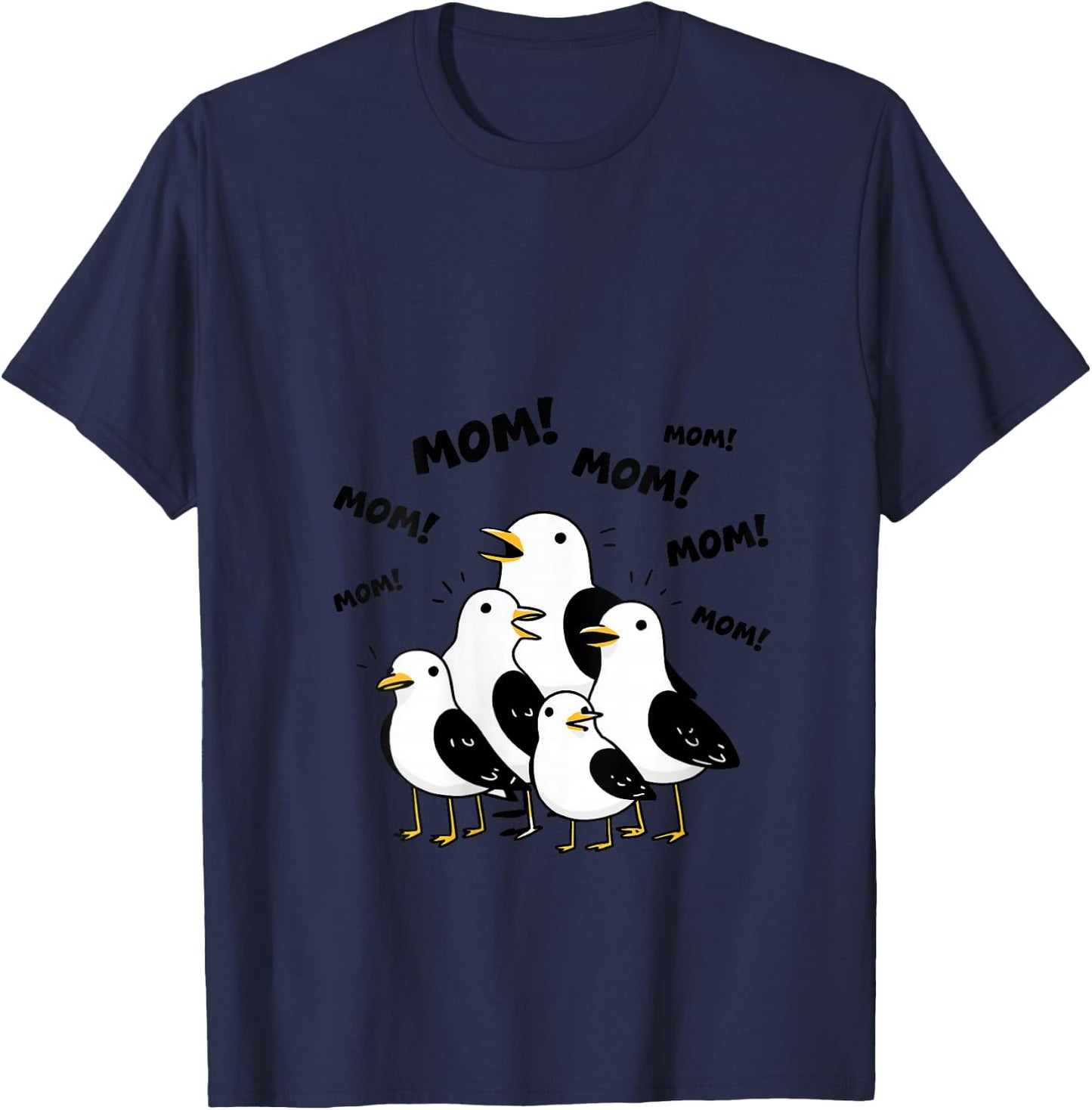 Women's Funny Mom Seagull Tired Mama Cute Mother's Day for Mom V-Neck T-Shirt - T-Shirt | Navy