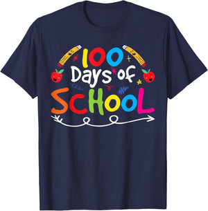 100 Days School Team Cute Sayings , black T-Shirt - T-Shirt | Navy