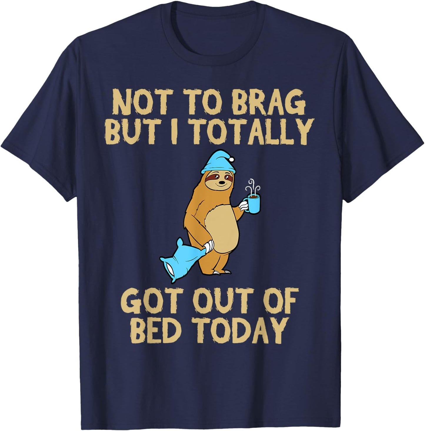 Funny Sloth Sleepy Pajama Apparel Item T-Shirt - T-Shirt | Navy