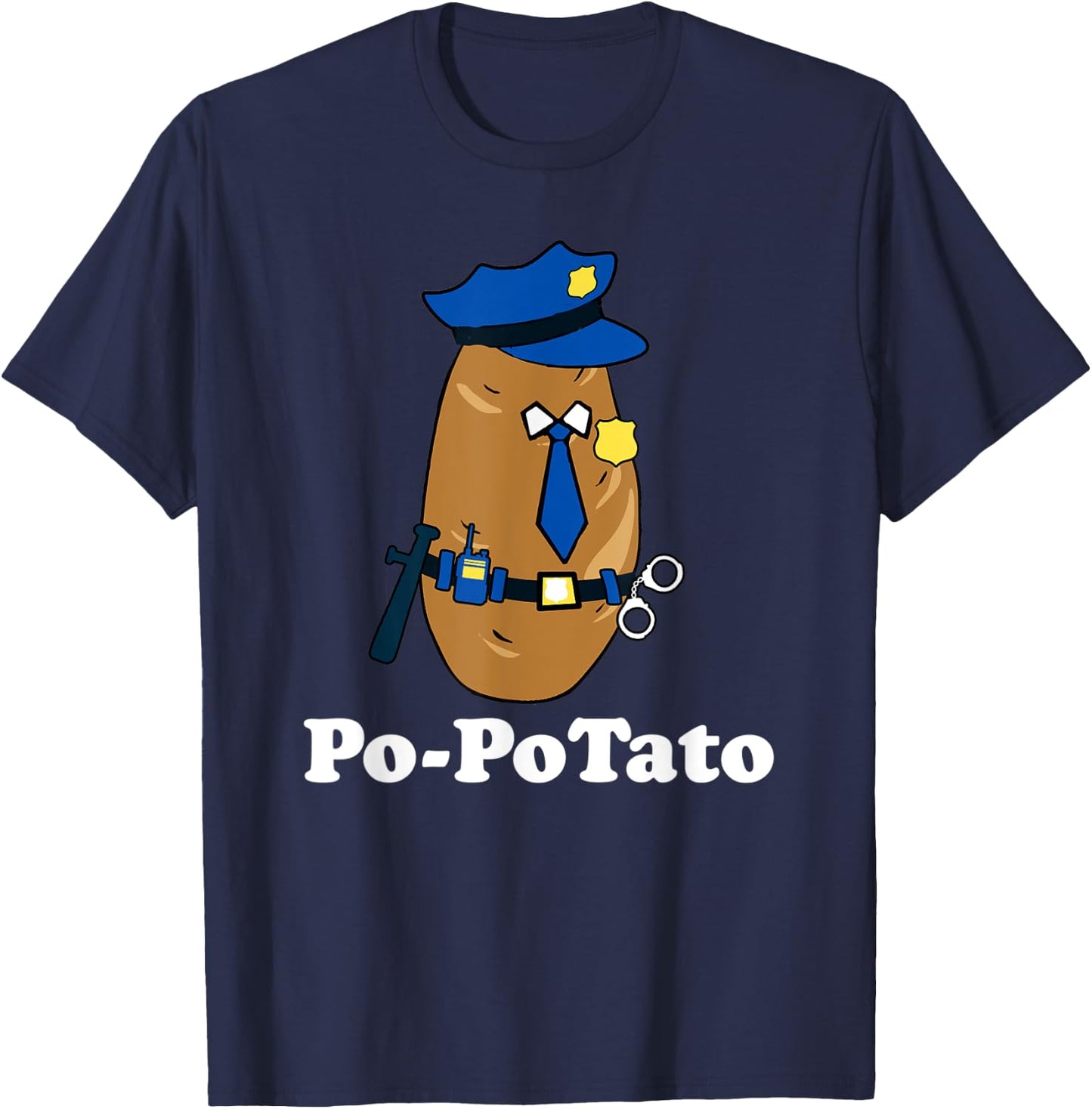 Po-PoTato! Funny Police Officer Joke Graphic T-Shirt - T-Shirt | Navy