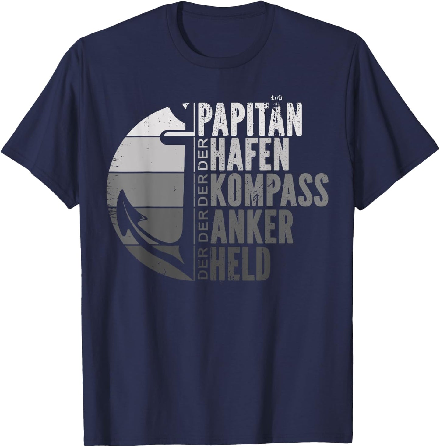 Herren Papitän Papa Kapitän Vatertag Captain Anker Segler Schiffer T-Shirt - T-Shirt | Navy