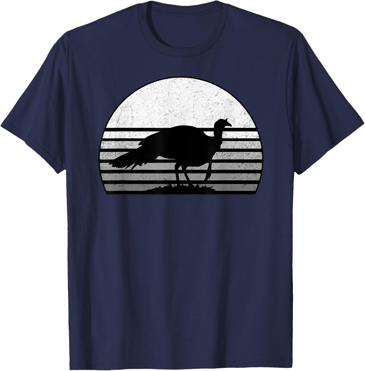 Turkey Hunting Retro Sun Upland Bird Hunter Thanksgiving 2 T-Shirt - T-Shirt | Navy