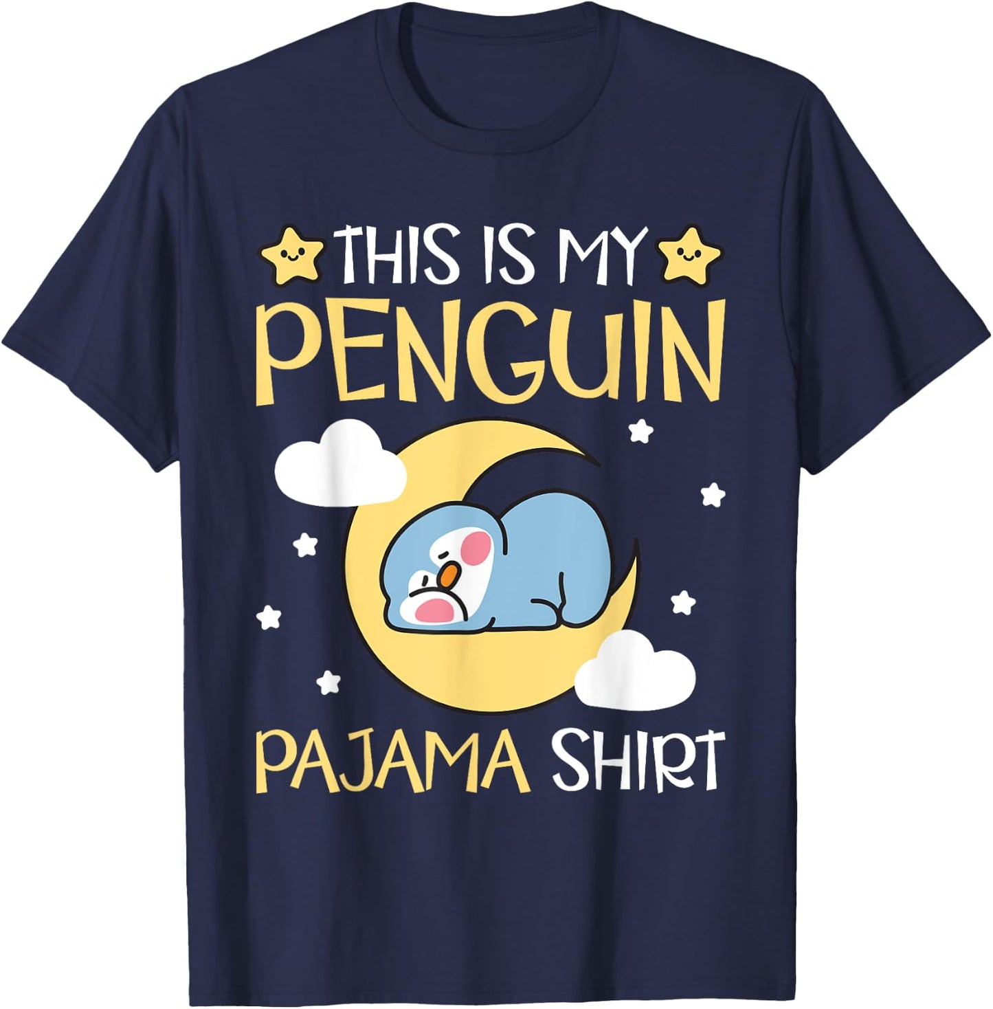 Cute PJ Teen Boys Girls PJs Funny This Is My Penguin Pajama T-Shirt - T-Shirt | Navy
