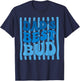 Striped Dad's Best Bud Boys Youth Kids Father's Day T-Shirt - T-Shirt | Navy